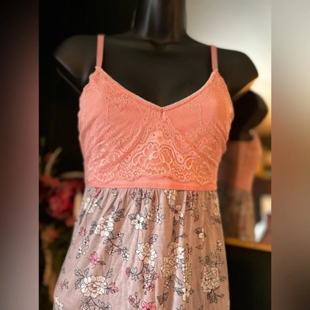 Pink and floral slip, Size L